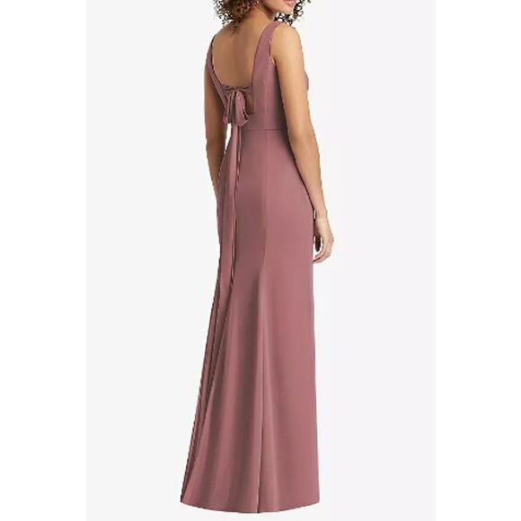 New ~ SOCIAL BRIDESMAIDS ~ Sleeveless Tie Back Chiffon Trumpet Gown Size 8 - Picture 2 of 9